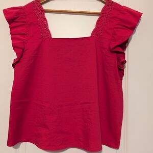 Cupio eyelets blouse Ruffle Pink Large